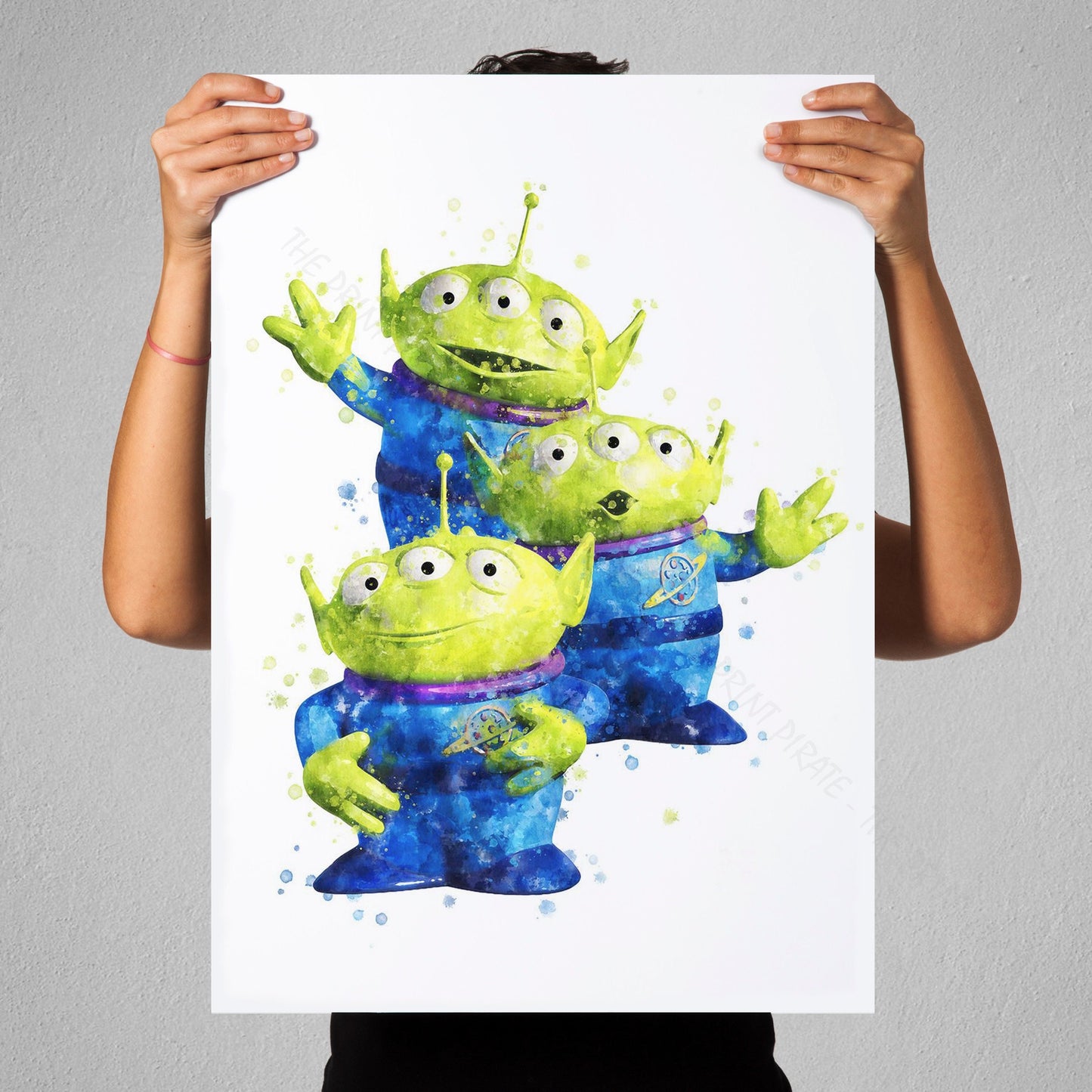 Disney Pixar 'ALIENS' Toy Story Watercolour Splash Wall Art Print