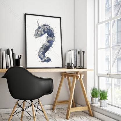 Pokemon 'ONIX' Watercolour Splash Wall Art Print