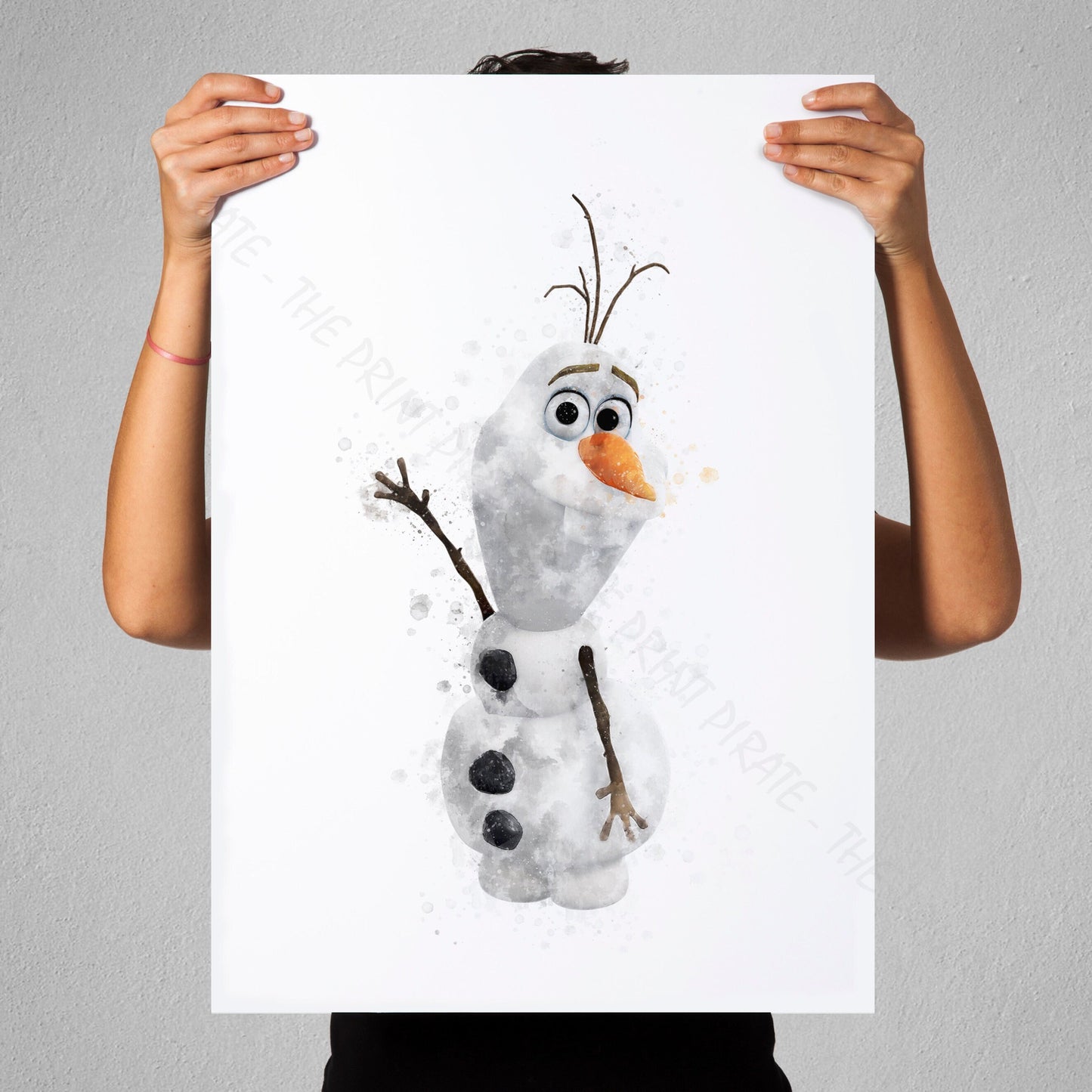 Disney 'OLAF' Frozen Watercolour Splash Wall Art Print