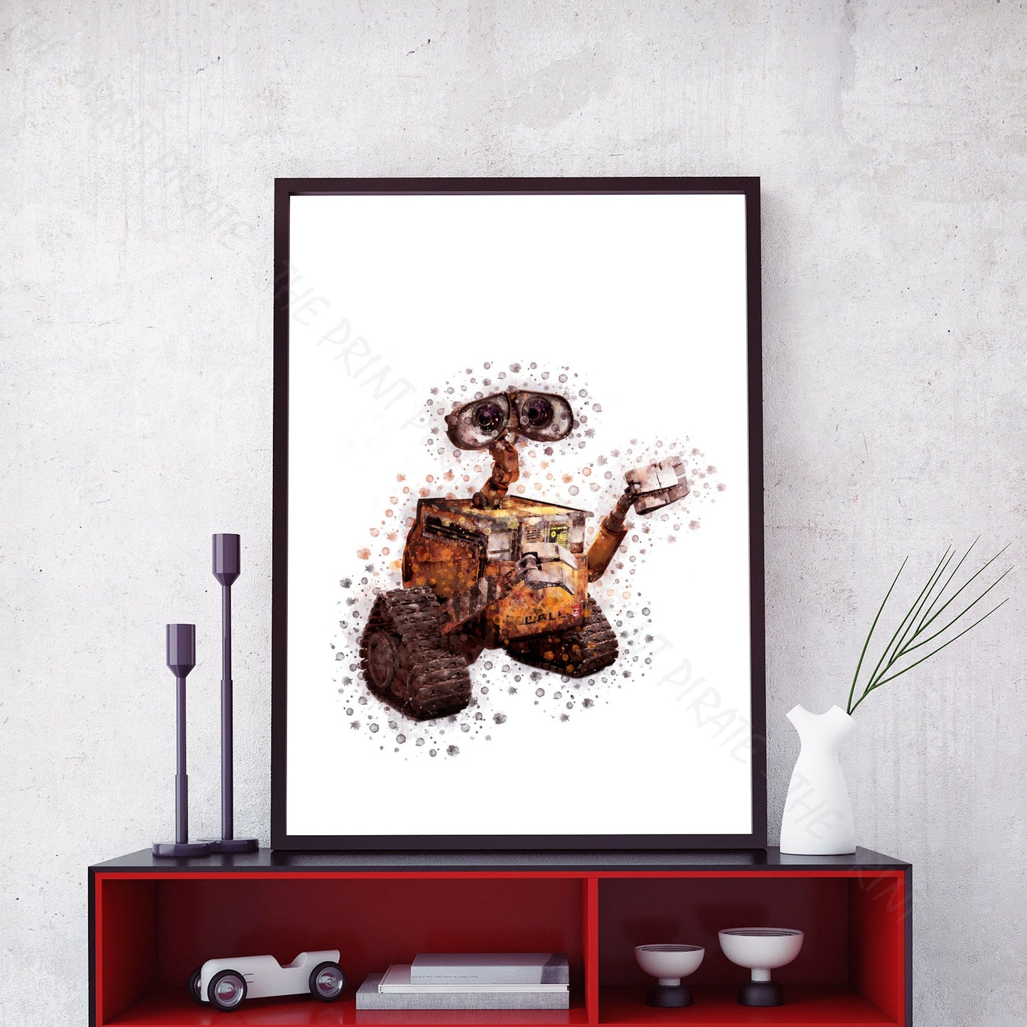 Disney Pixar 'WALL-E' Watercolour Splash Wall Art Print