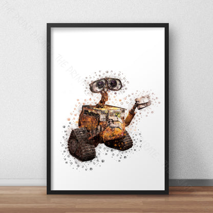 Disney Pixar 'WALL-E' Watercolour Splash Wall Art Print