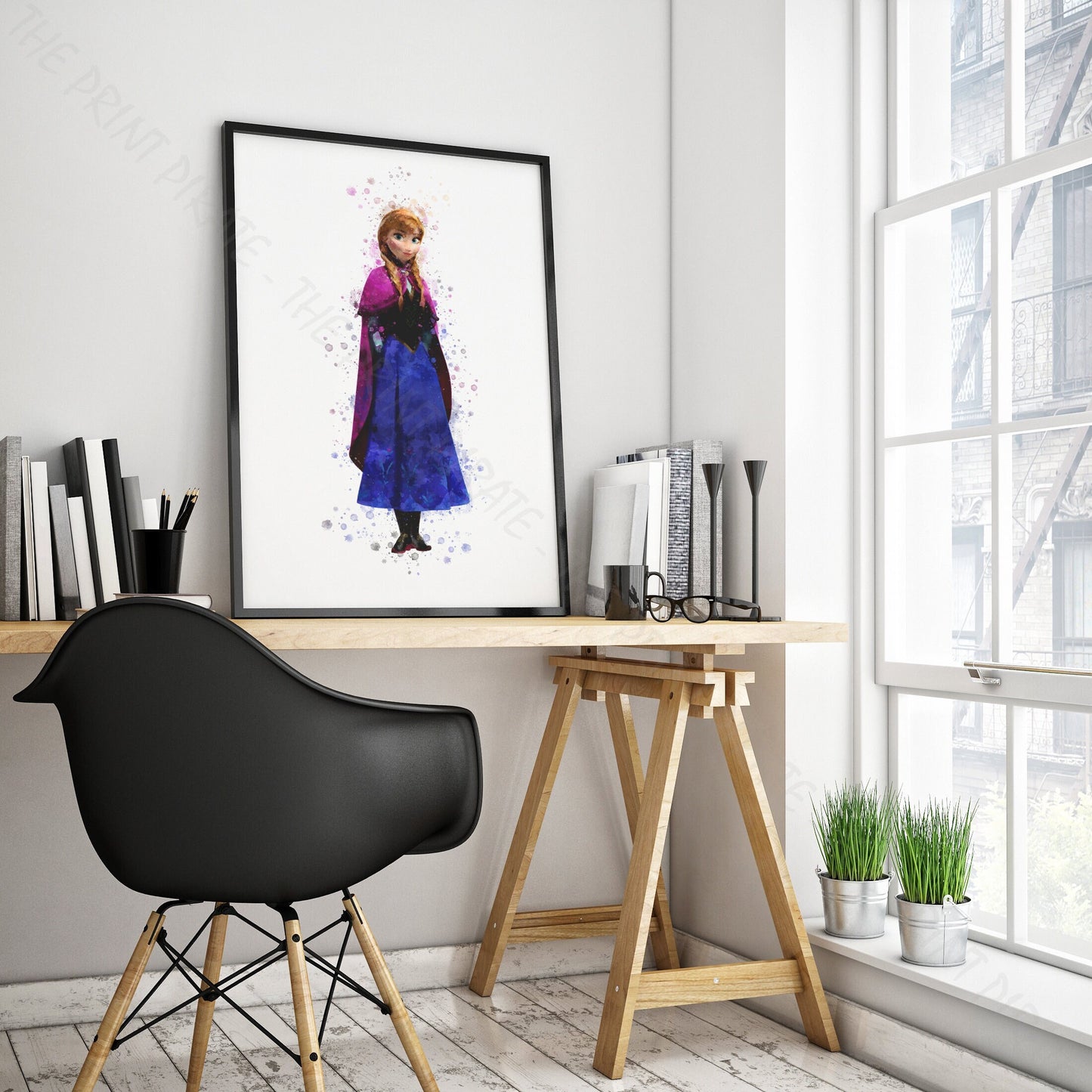 Disney 'ANNA' Frozen Watercolour Splash Wall Art Print