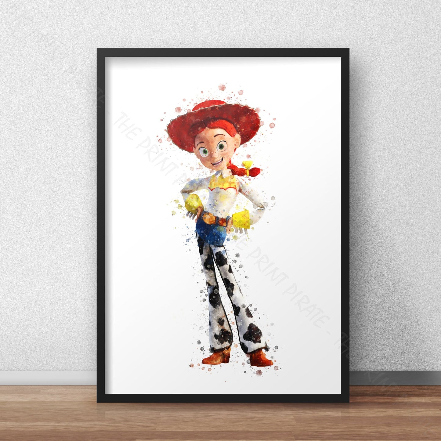 Disney Pixar 'COWGIRL JESSIE' Toy Story Watercolour Splash Wall Art Print