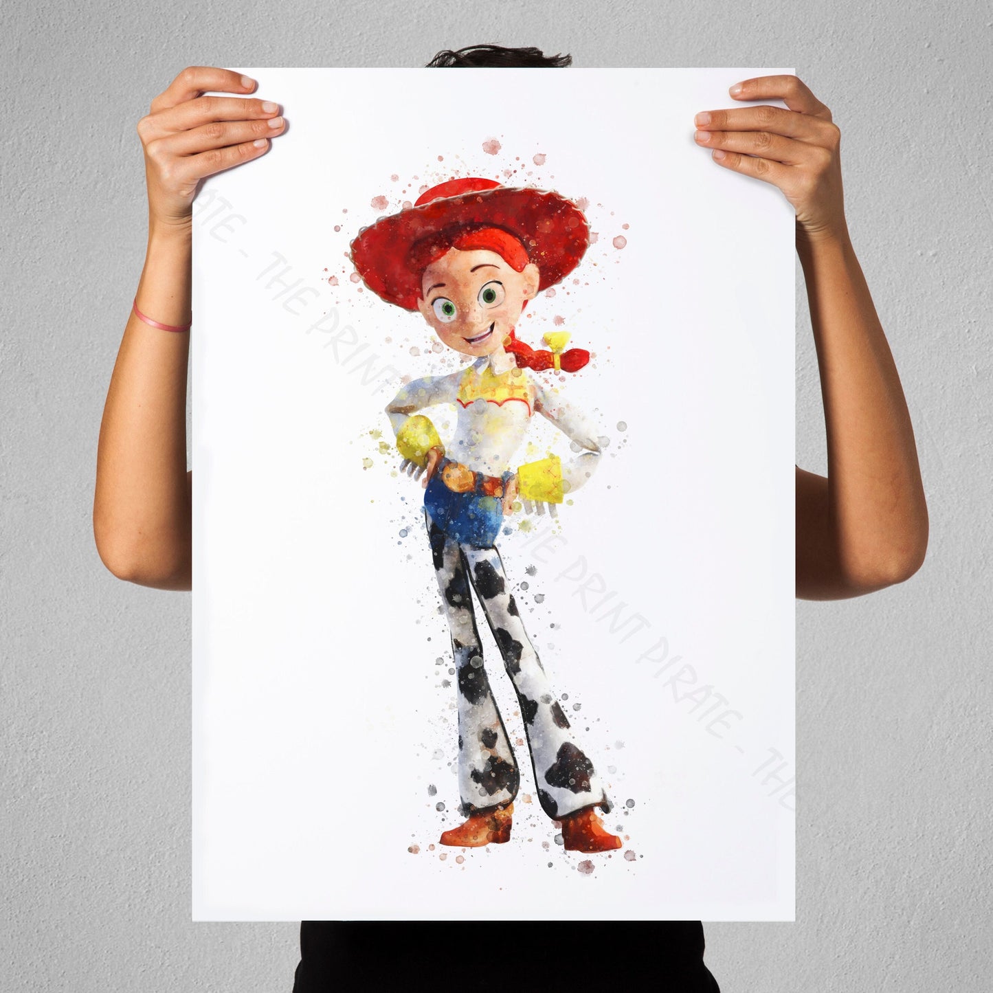 Disney Pixar 'COWGIRL JESSIE' Toy Story Watercolour Splash Wall Art Print