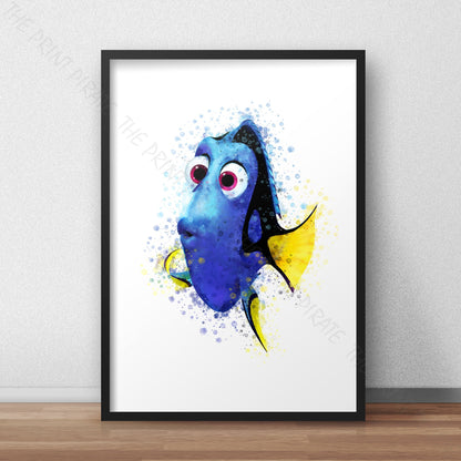 Disney Pixar 'DORI' Finding Nemo Watercolour Splash Art Print