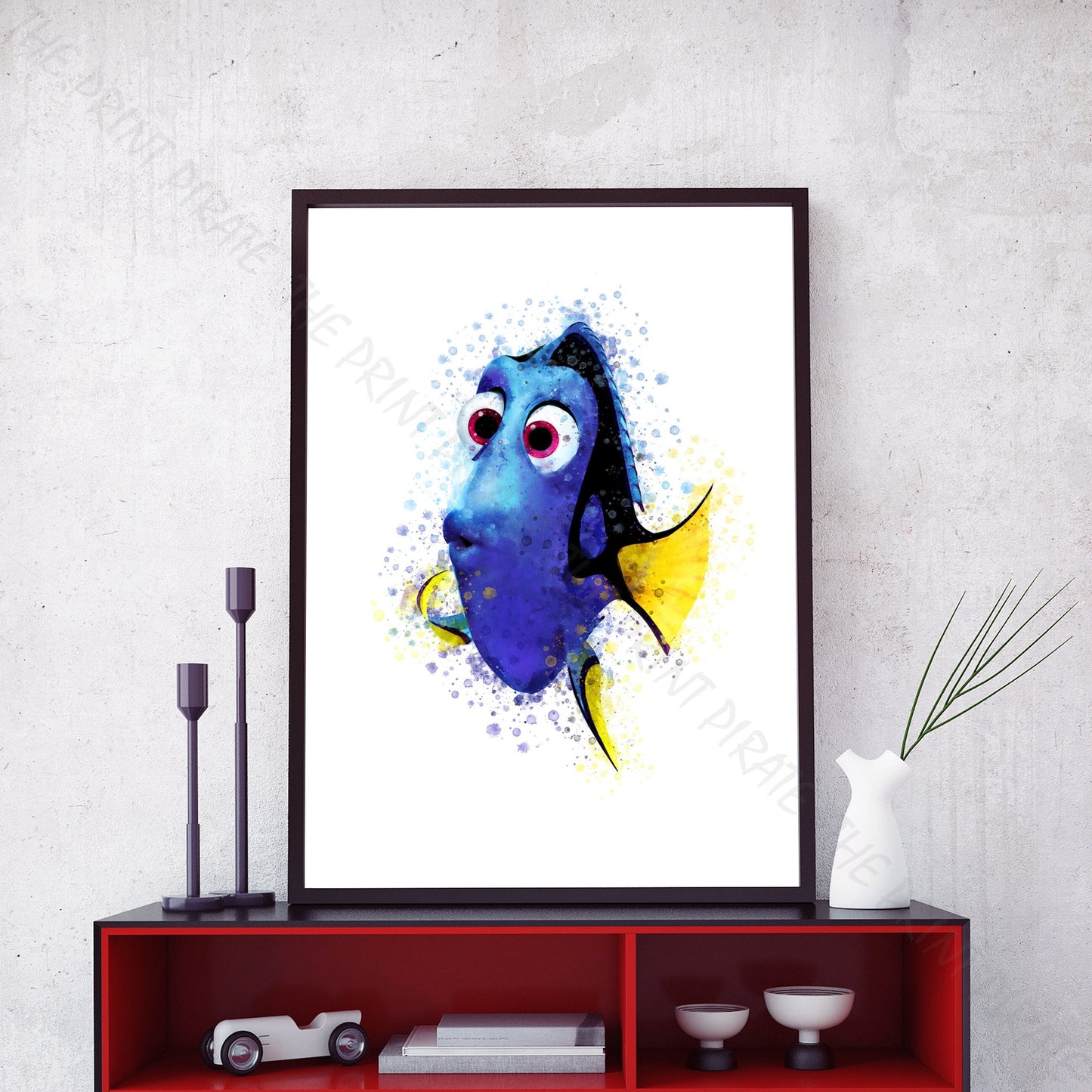 Disney Pixar 'DORI' Finding Nemo Watercolour Splash Art Print