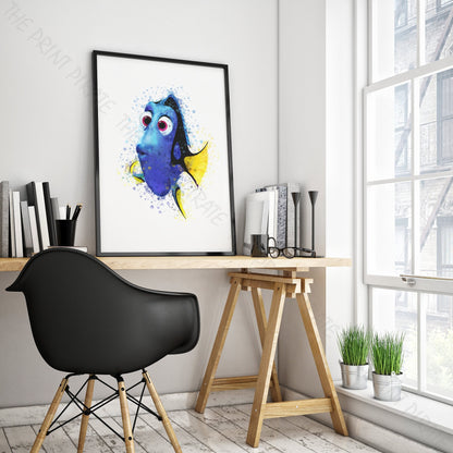 Disney Pixar 'DORI' Finding Nemo Watercolour Splash Art Print