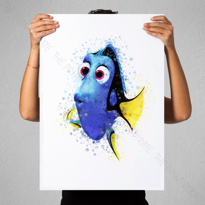 Disney Pixar 'DORI' Finding Nemo Watercolour Splash Art Print