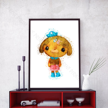 Octonauts 'DASHI' Watercolour Splash Wall Art Print