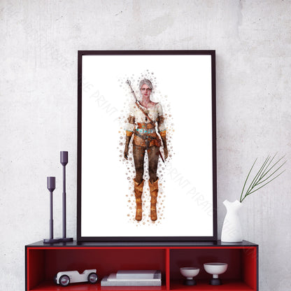 Gaming 'THE WITCHER - CIRI' Cirilla Watercolour Splash Wall Art Print