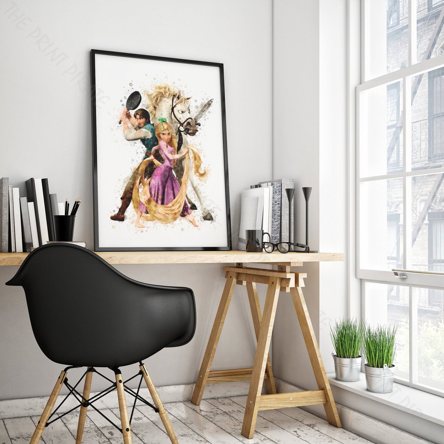 Disney 'TANGLED GROUP' Watercolour Splash Wall Art, Poster, kids room decor, Available in A5, A4, A3, A2