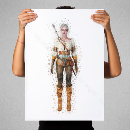 Gaming 'THE WITCHER - CIRI' Cirilla Watercolour Splash Wall Art Print