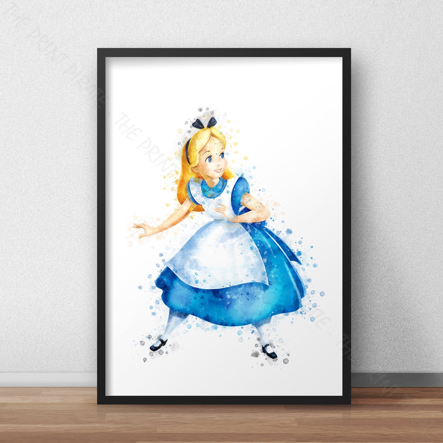 Disney 'ALICE'  Alice in Wonderland Watercolour Splash Wall Art Print