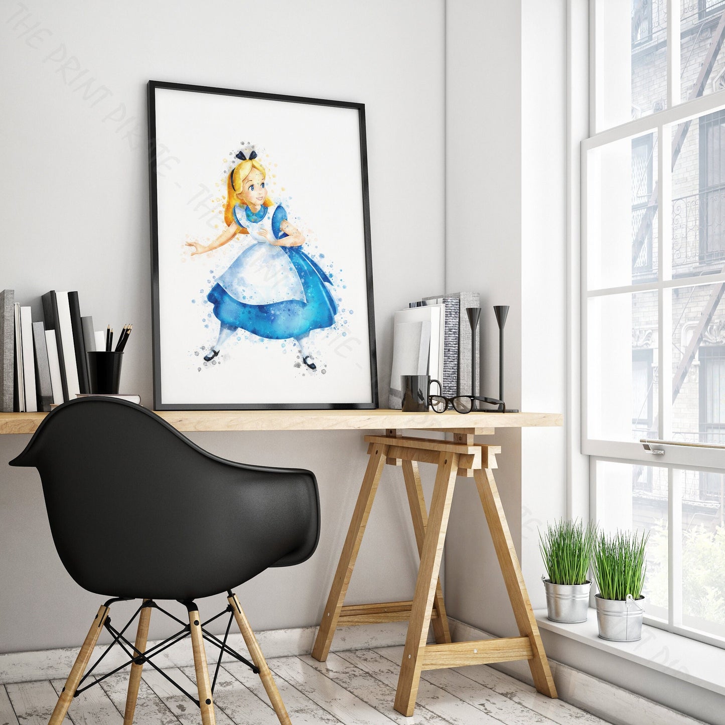 Disney 'ALICE'  Alice in Wonderland Watercolour Splash Wall Art Print