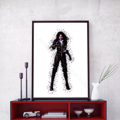 Gaming 'THE WITCHER - YENNEFER' Watercolour Splash Wall Art Print