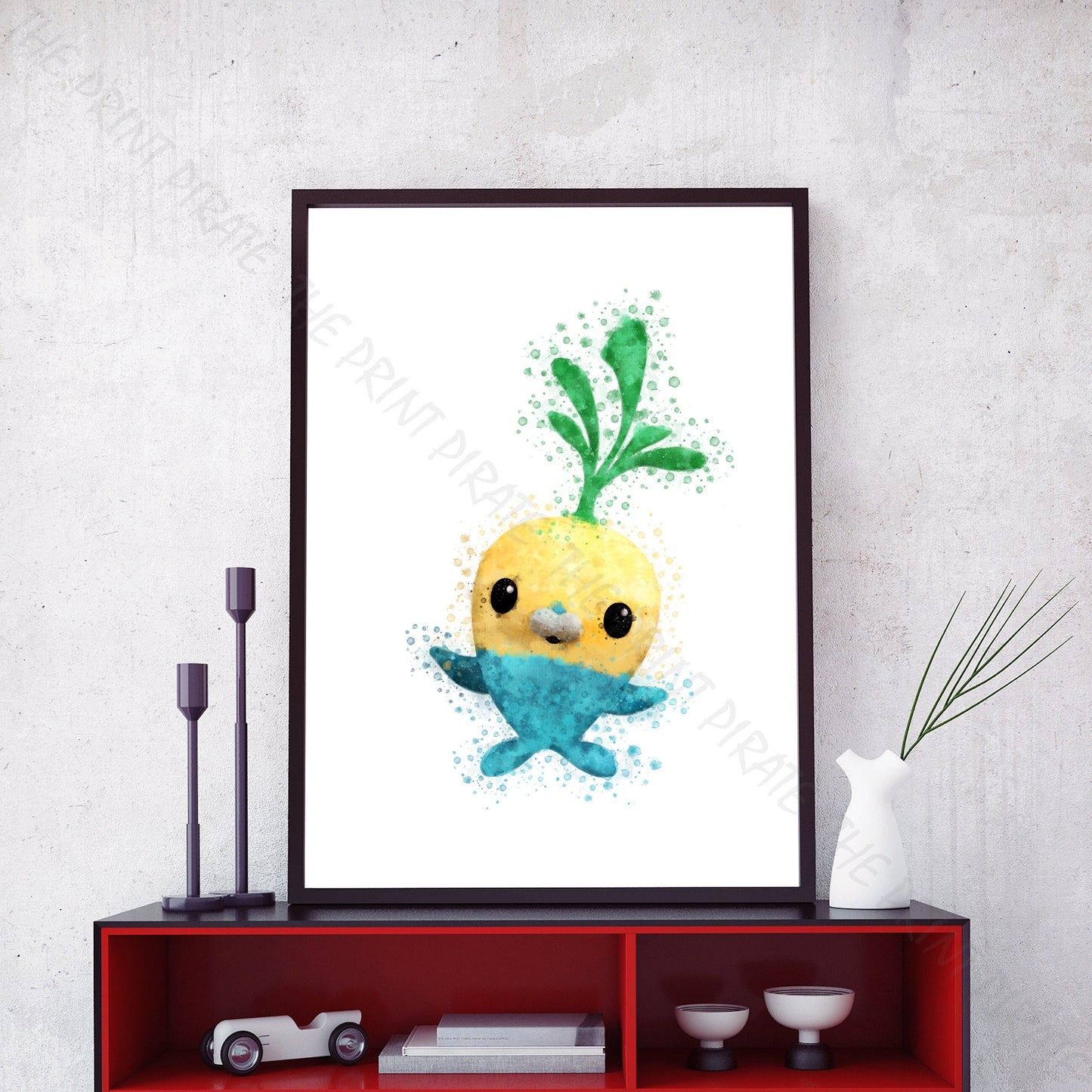 Octonauts 'TUNIP' Watercolour Splash Wall Art Print