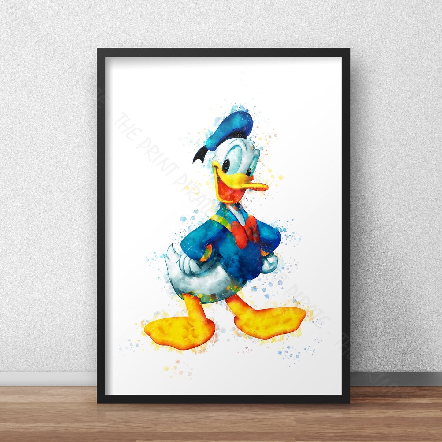 Disney 'DONALD DUCK' Character Watercolour Splash Wall Art Print