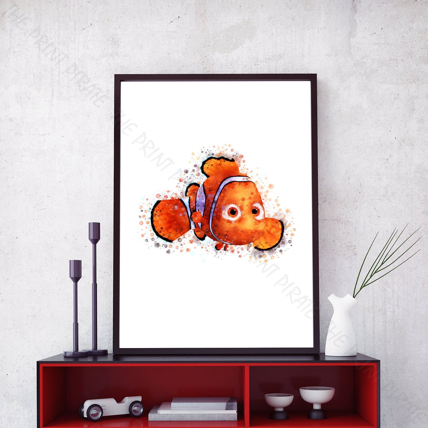 Disney Pixar 'NEMO' Finding Nemo Watercolour Splash Art Print