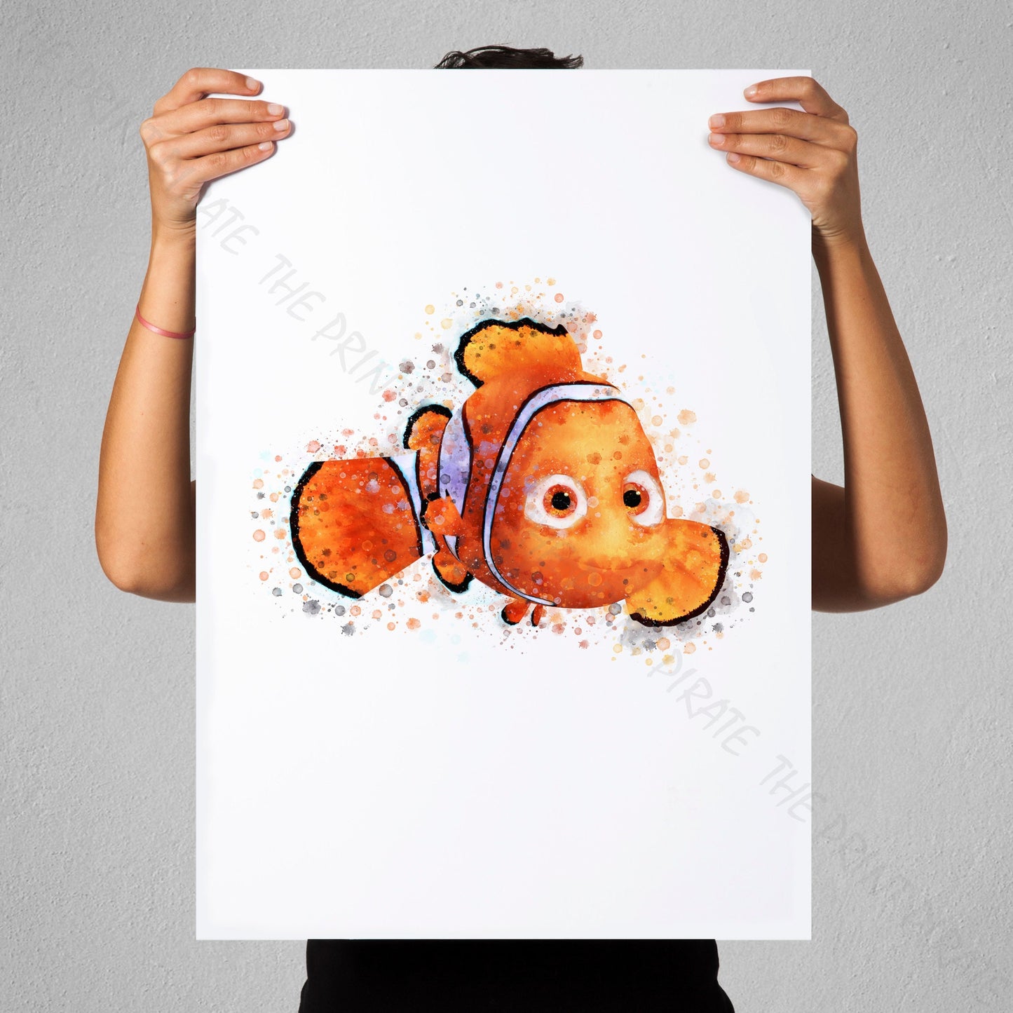 Disney Pixar 'NEMO' Finding Nemo Watercolour Splash Art Print