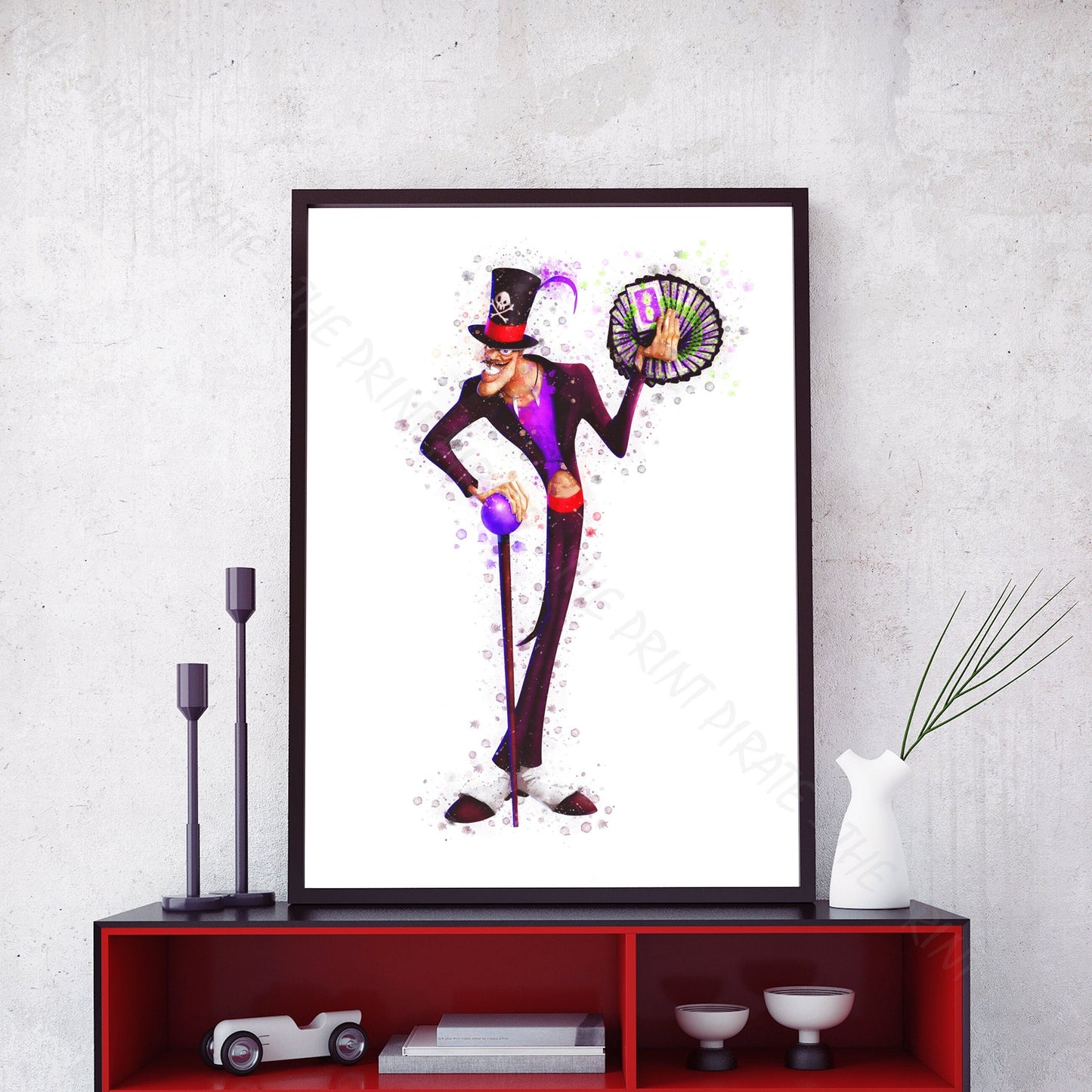 Disney 'DOCTOR FACILIAR' Princess and the Frog Villain Watercolour Splash Wall Art Print