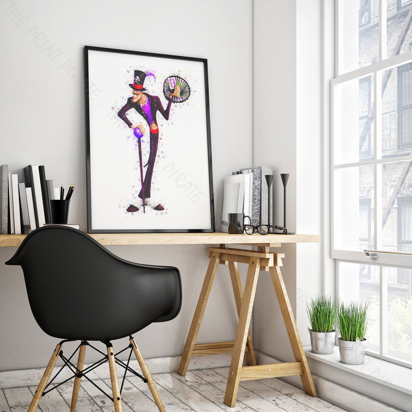 Disney 'DOCTOR FACILIAR' Princess and the Frog Villain Watercolour Splash Wall Art Print