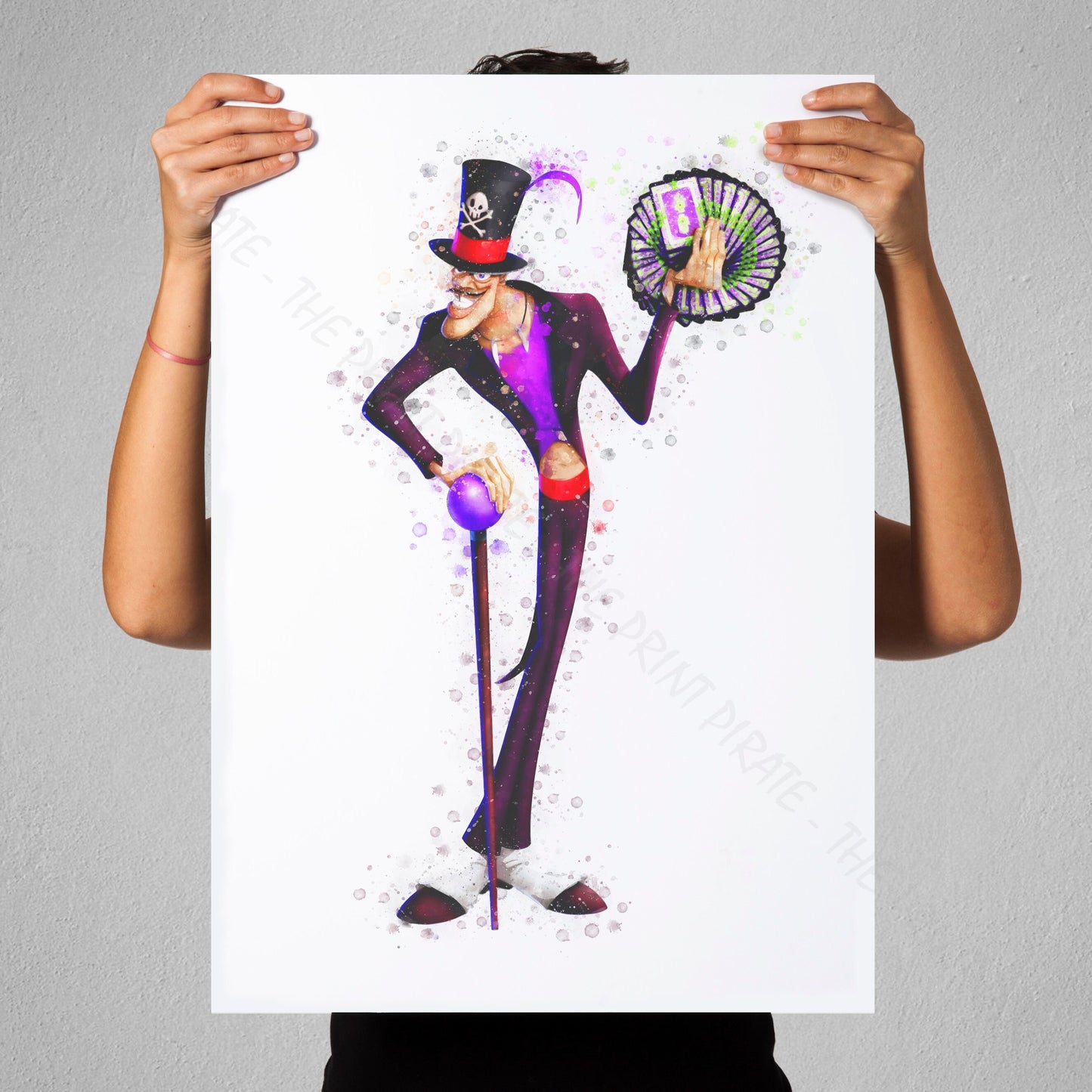 Disney 'DOCTOR FACILIAR' Princess and the Frog Villain Watercolour Splash Wall Art Print