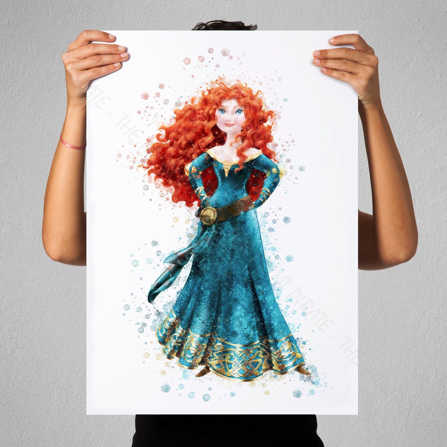 Disney 'MERIDA' Princess Watercolour Splash Wall Art Print