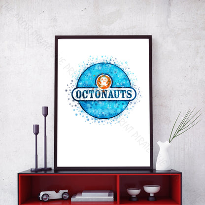 Octonauts 'OCTONAUTS LOGO' Watercolour Splash Wall Art Print