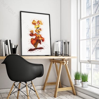 Disney 'THE MARCH HARE' Alice in Wonderland Watercolour Splash Wall Art Print