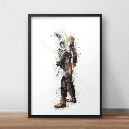 Gaming 'ASSASSIN'S CREED - ALTAIR' Watercolour Splash Wall Art Print