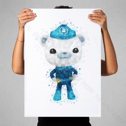 Octonauts 'CAPTAIN BARNACLES' Watercolour Splash Wall Art Print