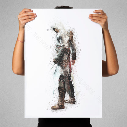 Gaming 'ASSASSIN'S CREED - ALTAIR' Watercolour Splash Wall Art Print