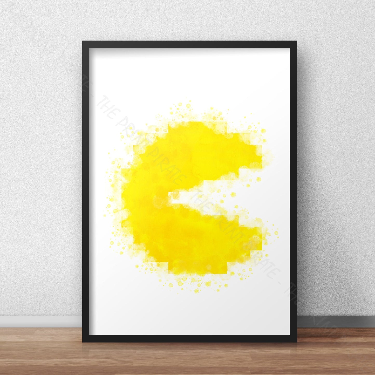 Gaming 'PACMAN' (Right) Watercolour Splash Wall Art Print