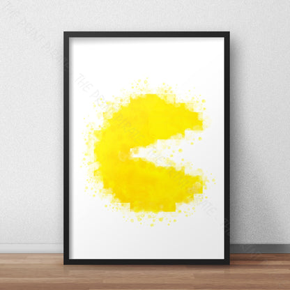 Gaming 'PACMAN' (Right) Watercolour Splash Wall Art Print