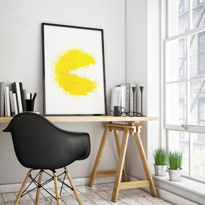 Gaming 'PACMAN' (Right) Watercolour Splash Wall Art Print