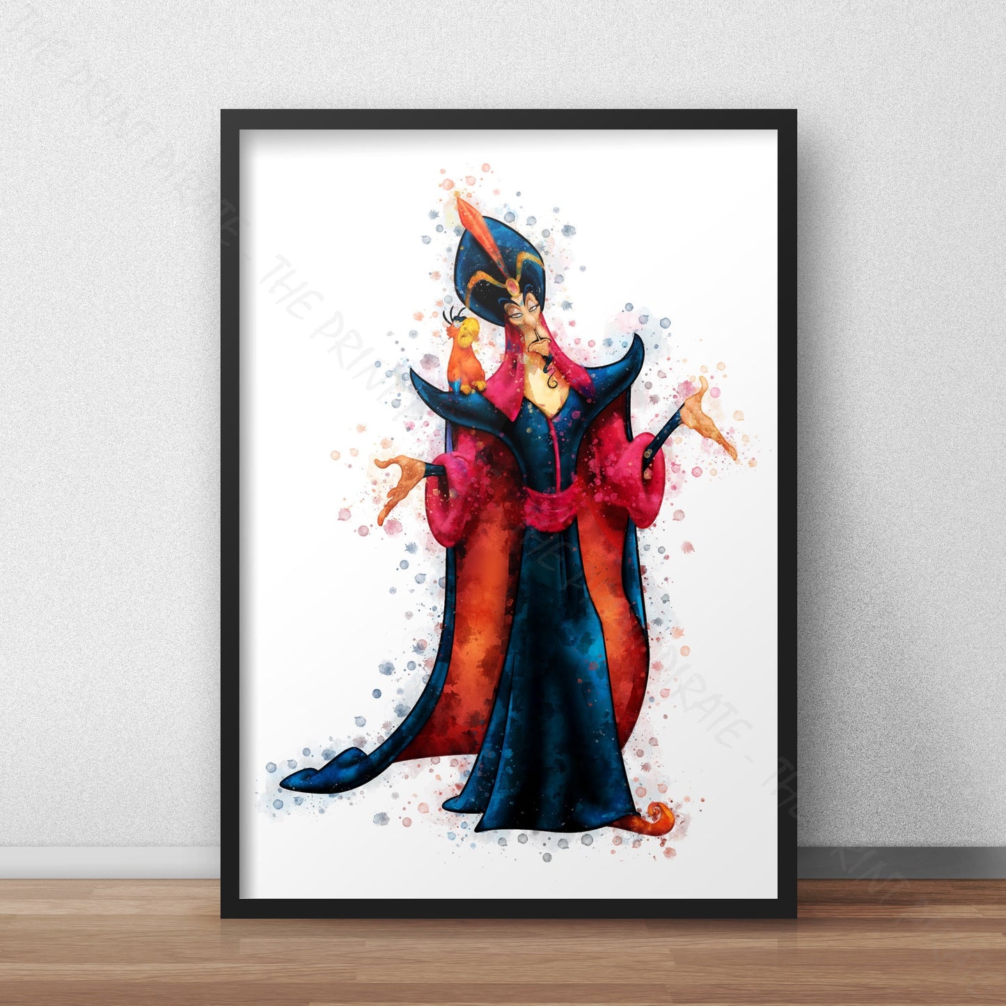 Disney 'JAFAR' Aladdin Villain Watercolour Splash Wall Art Print