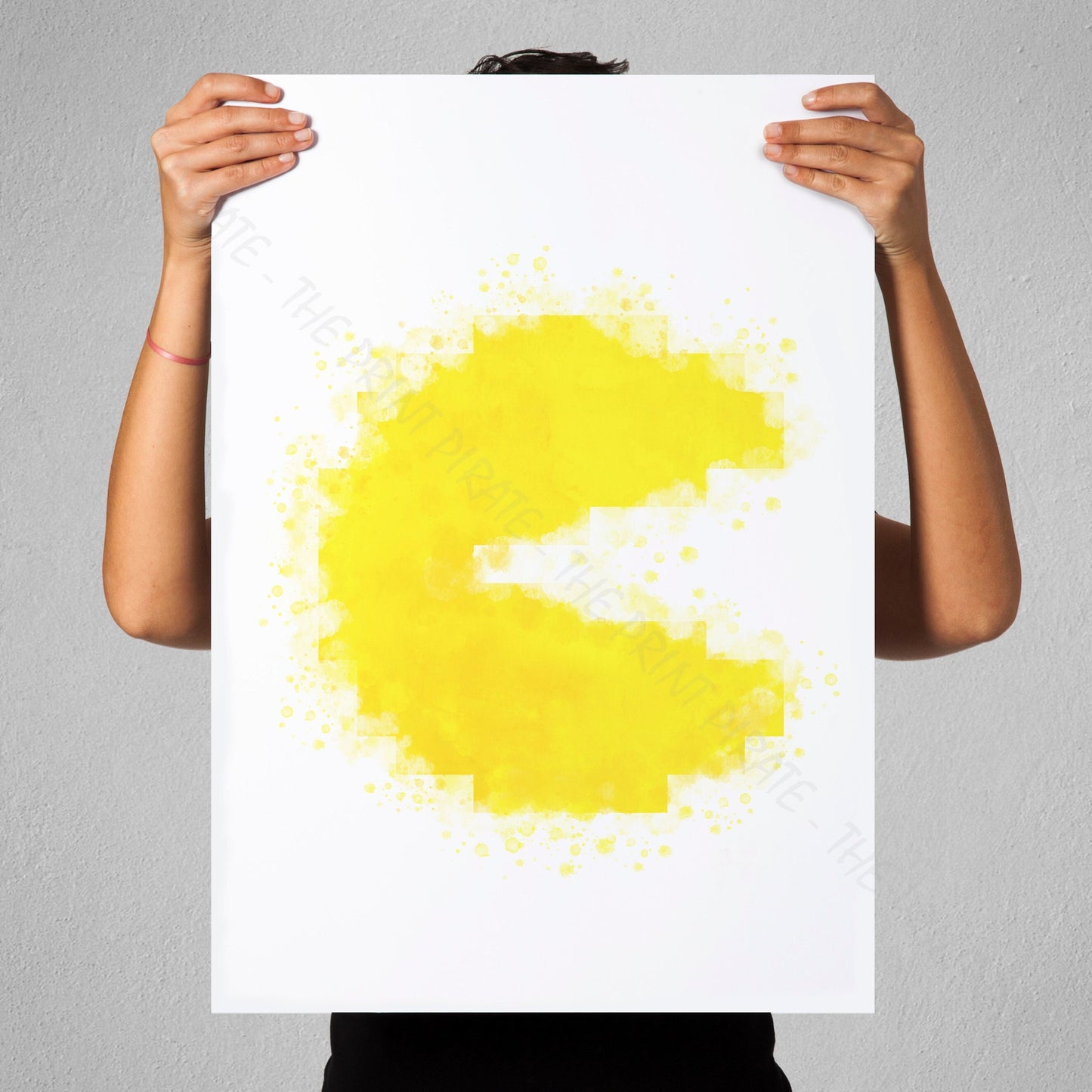 Gaming 'PACMAN' (Right) Watercolour Splash Wall Art Print