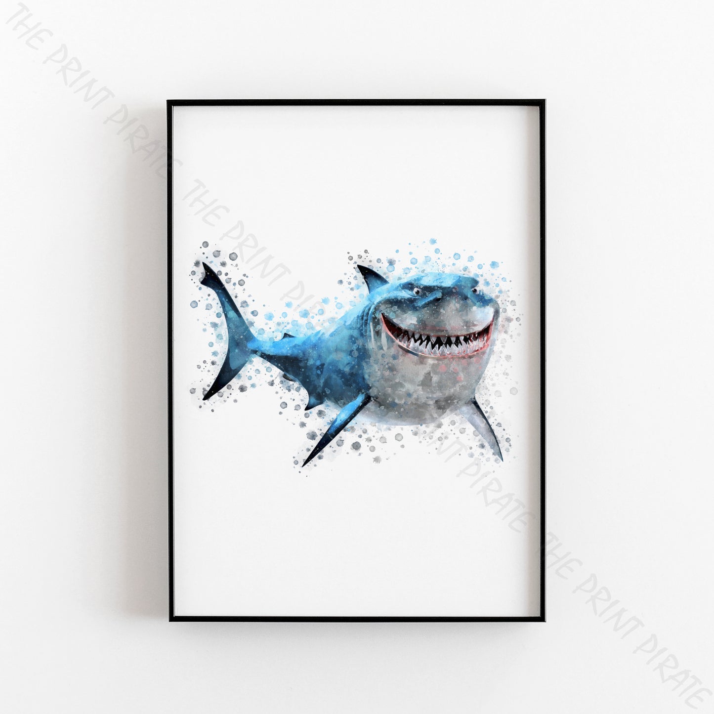 Disney Pixar 'BRUCE' Finding Nemo Print Watercolour Splash Art Print