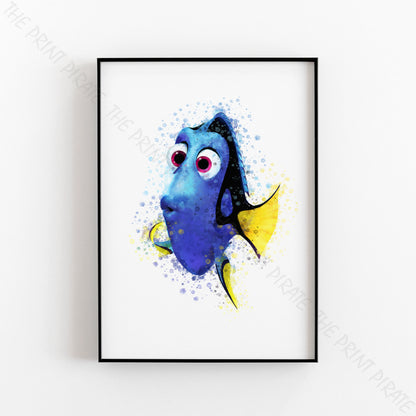 Disney Pixar 'DORI' Finding Nemo Watercolour Splash Art Print