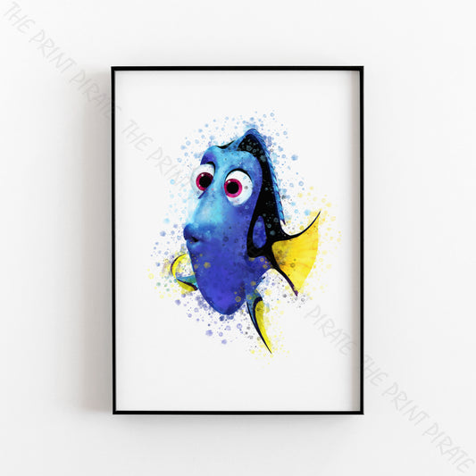 Disney Pixar 'DORI' Finding Nemo Watercolour Splash Art Print