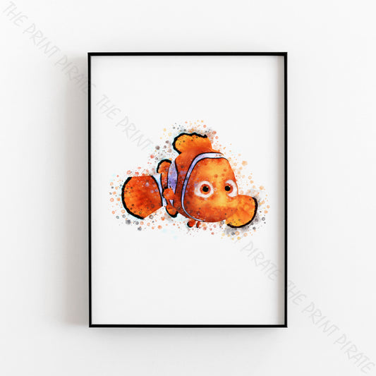 Disney Pixar 'NEMO' Finding Nemo Watercolour Splash Art Print