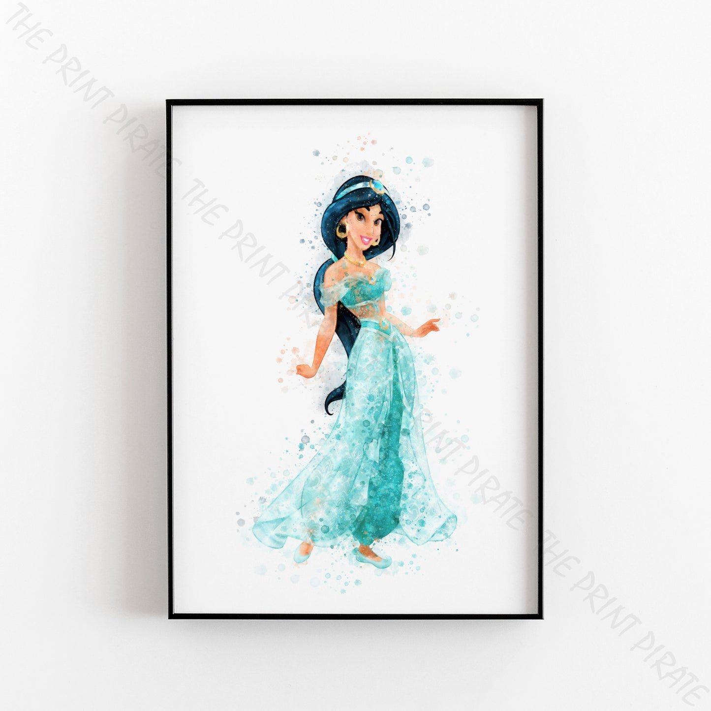 Disney 'JASMINE' Princess Watercolour Splash Wall Art Print