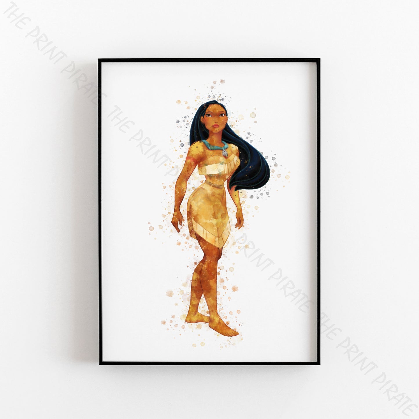 Disney 'POCAHONTAS' Princess Watercolour Splash Wall Art Print