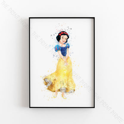 Disney 'SNOW WHITE' Princess Watercolour Splash Wall Art Print