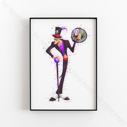 Disney 'DOCTOR FACILIAR' Princess and the Frog Villain Watercolour Splash Wall Art Print