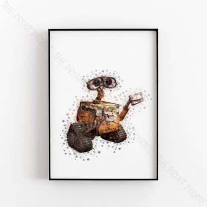 Disney Pixar 'WALL-E' Watercolour Splash Wall Art Print