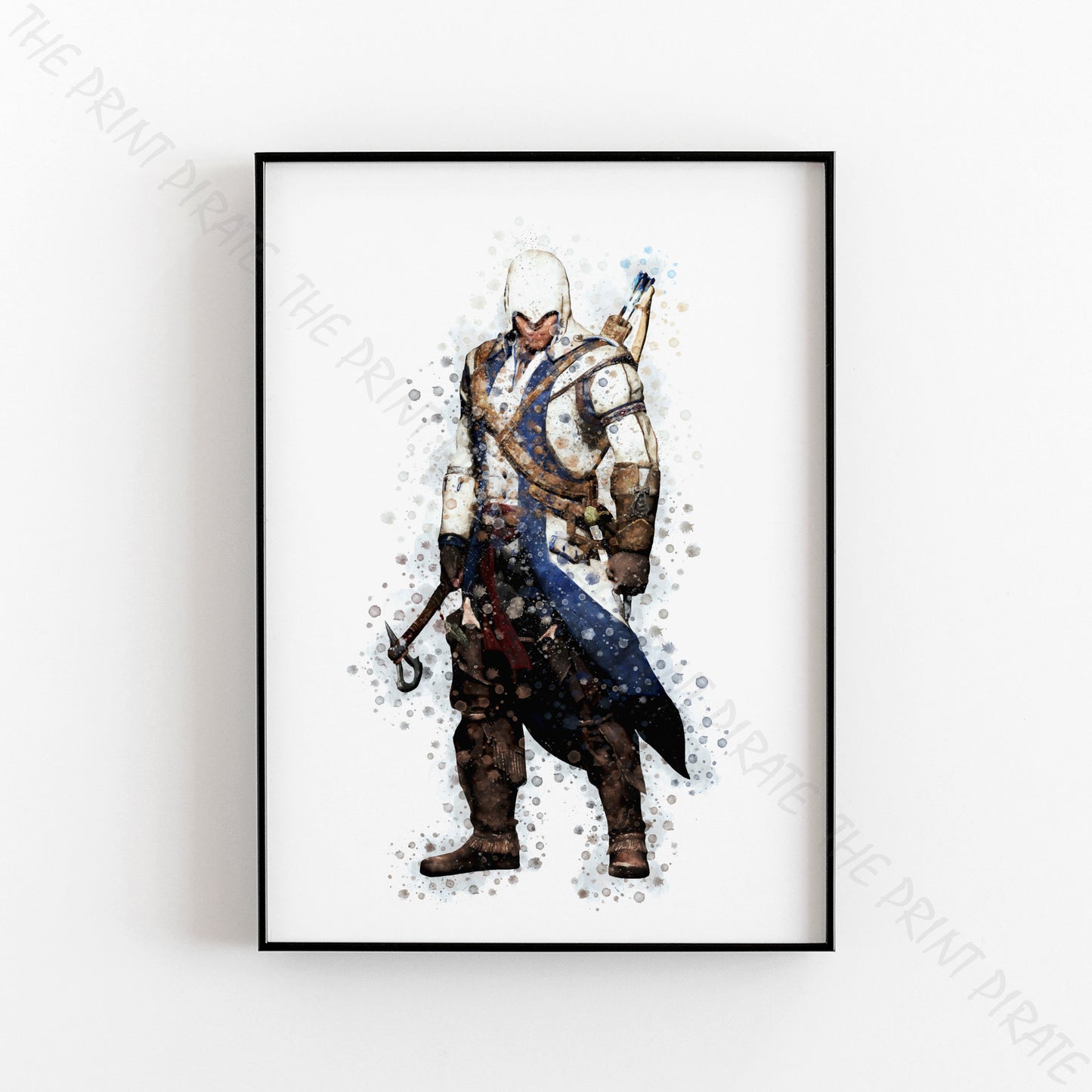 Gaming 'ASSASSIN'S CREED - CONNOR' Watercolour Splash Wall Art Print