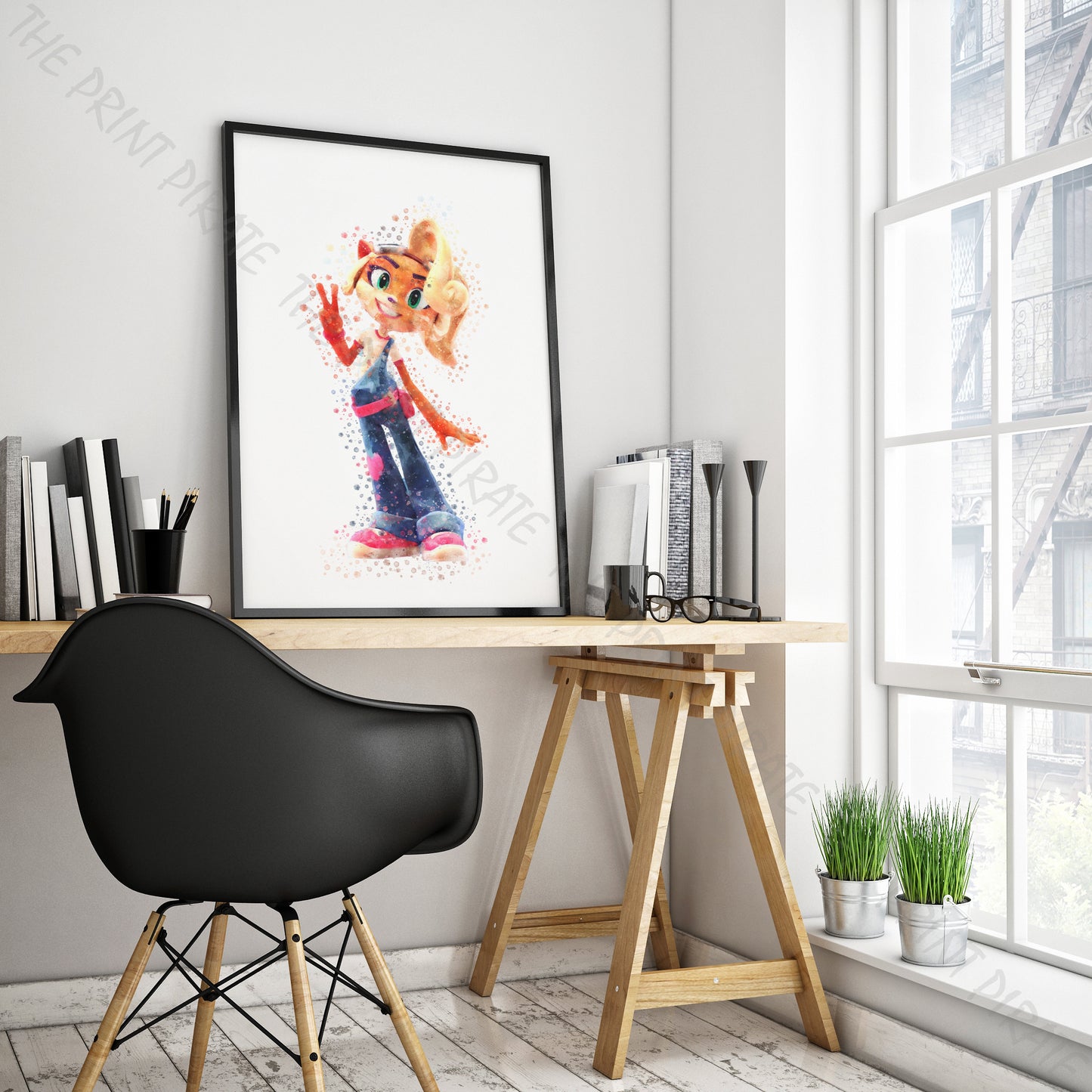 Gaming 'COCO' Crash Bandicoot Watercolour Splash Wall Art Print