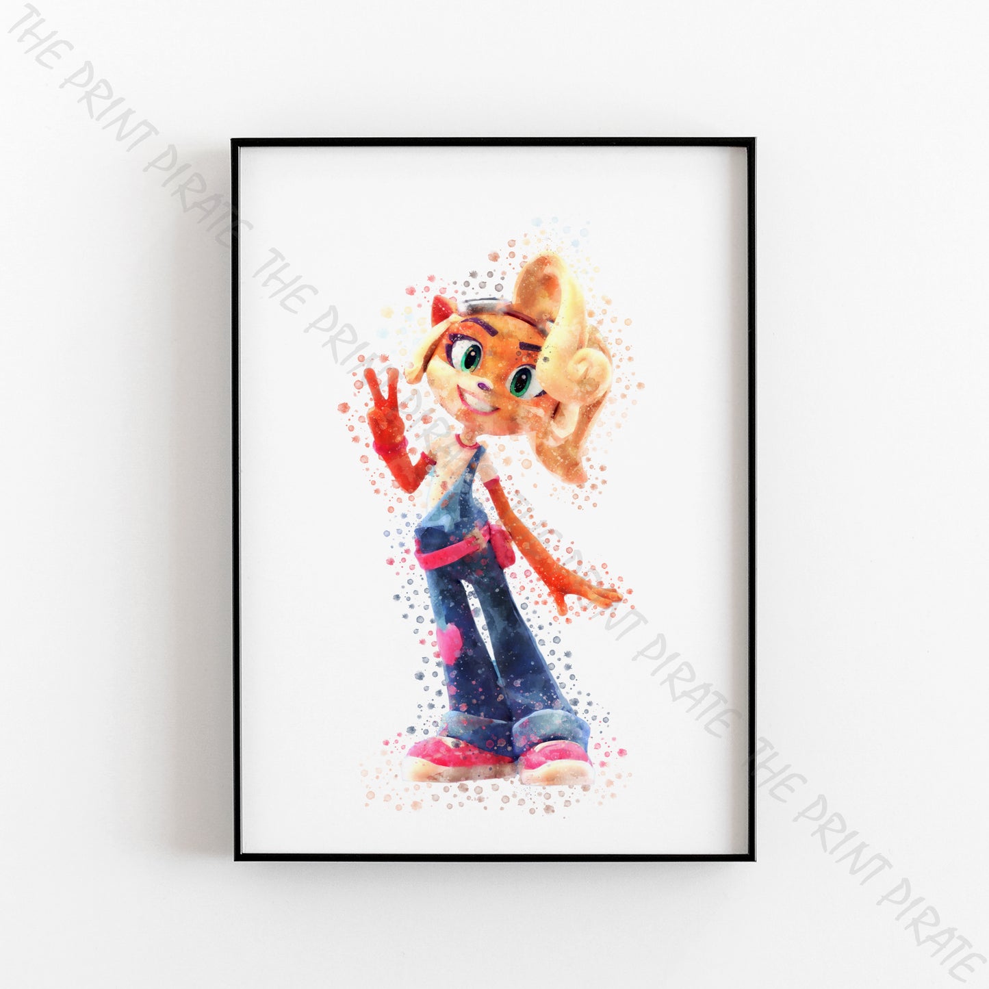 Gaming 'COCO' Crash Bandicoot Watercolour Splash Wall Art Print