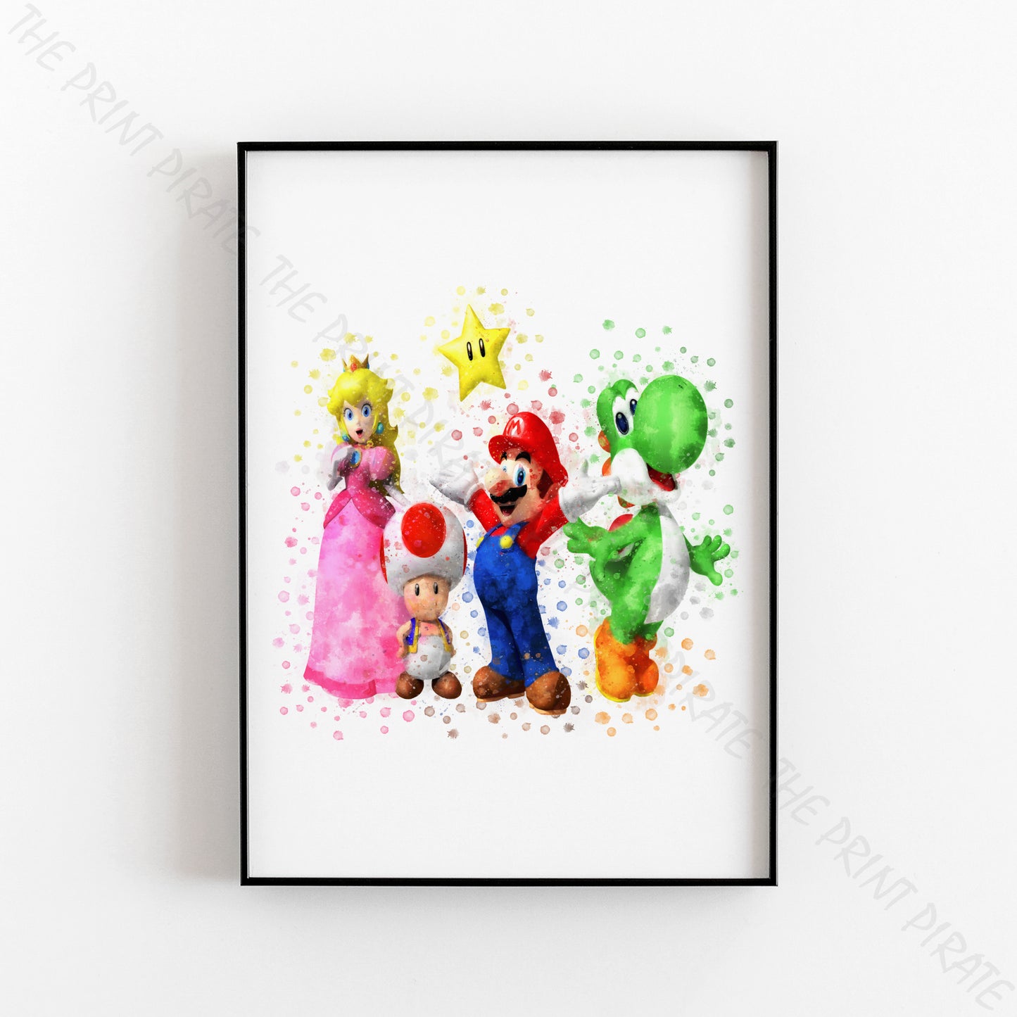 Gaming 'MARIO GROUP' Mario Watercolour Splash Wall Art Print